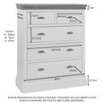 Versailles Chest - 2+3 Drawer - Ivory Painted