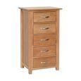 Nimbus Narrow Chest - 5 Drawer - Oak
