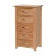 Nimbus Narrow Chest - 5 Drawer - Oak