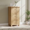 Appleby Narrow Chest - 5 Drawer - Oak