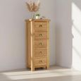 Clearance - Salisbury Premium Tallboy Chest - 5 Drawer - Oak - FSS17003