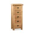 Clearance - Salisbury Premium Tallboy Chest - 5 Drawer - Oak - FSS17003