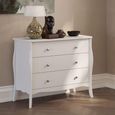Clearance - Baroque Chest - 3 Drawer - Wide - White - A529