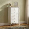 Clearance - Baroque Chest - 5 Drawer - Narrow - White - A517
