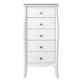 Clearance - Baroque Chest - 5 Drawer - Narrow - White - A517