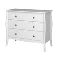 Clearance - Baroque Chest - 3 Drawer - Wide - White - A519