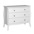 Clearance - Baroque Chest - 3 Drawer - Wide - White - A527