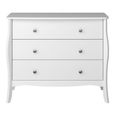 Clearance - Baroque Chest - 3 Drawer - Wide - White - A528