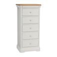 Clearance - Cromwell Tall Chest - 5 Drawer - Grey Painted - A416
