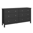 Clearance - Tromso Wide Chest - 3+3 Drawer - Black - A542