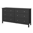 Clearance - Tromso Wide Chest - 3+3 Drawer - Black - A542