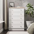 Sussex Chest - 5 Drawer - White and Oak