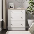 Sussex Deep Chest - 3 Drawer - White and Oak