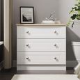 Sussex Small Chest - 3 Drawer - White and Oak