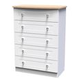 Sussex Chest - 5 Drawer - White and Oak