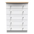 Sussex Chest - 5 Drawer - White and Oak