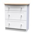 Sussex Deep Chest - 3 Drawer - White and Oak