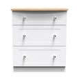 Sussex Deep Chest - 3 Drawer - White and Oak