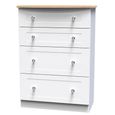 Sussex Deep Chest - 4 Drawer - White and Oak