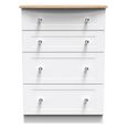 Sussex Deep Chest - 4 Drawer - White and Oak