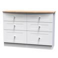 Sussex Midi Chest - 6 Drawer - White and Oak