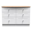 Sussex Midi Chest - 6 Drawer - White and Oak