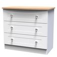 Sussex Small Chest - 3 Drawer - White and Oak