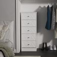 San Jose Chest - Narrow - 5 Drawer - White