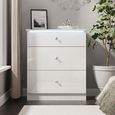 Lumiere Chest - Deep - 3 Drawer - White Gloss