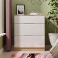 Milan Chest - Deep - 3 Drawer - White Gloss and Oak