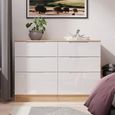 Milan Chest - Midi - 6 Drawer - White Gloss and Oak
