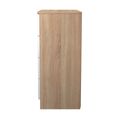 Milan Chest - 4 Drawer - White Gloss and Oak