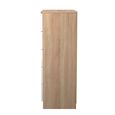 Milan Chest - 5 Drawer - White Gloss and Oak