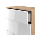 Milan Chest - Deep - 3 Drawer - White Gloss and Oak