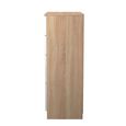 Milan Chest - Deep - 4 Drawer - White Gloss and Oak
