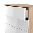 Milan Chest - Deep - 4 Drawer - White Gloss and Oak