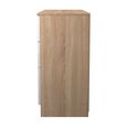 Milan Chest - Midi - 6 Drawer - White Gloss and Oak