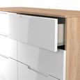 Milan Chest - Midi - 6 Drawer - White Gloss and Oak
