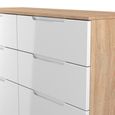 Milan Chest - Midi - 6 Drawer - White Gloss and Oak