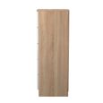 Milan Chest - Narrow - 5 Drawer - White Gloss and Oak