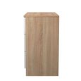 Milan Chest - Small - 3 Drawer - White Gloss and Oak