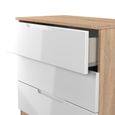 Milan Chest - Small - 3 Drawer - White Gloss and Oak