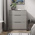 Milan Chest - Deep - 3 Drawer - Grey