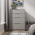 Milan Chest - Deep - 4 Drawer - Grey