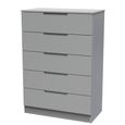 Milan Chest - 5 Drawer - Grey