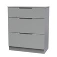 Milan Chest - Deep - 3 Drawer - Grey
