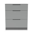 Milan Chest - Deep - 3 Drawer - Grey
