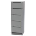 Milan Chest - Narrow - 5 Drawer - Grey