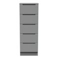 Milan Chest - Narrow - 5 Drawer - Grey