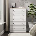Norfolk Chest - 5 Drawer - White and Oak